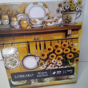 Lorkako 1000 Piece Puzzle Sunflowers Warm Kitchen Jigsaw Puzzle
